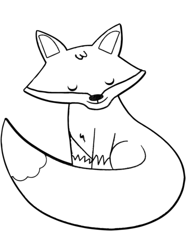 Cartoon Fox Coloring Page